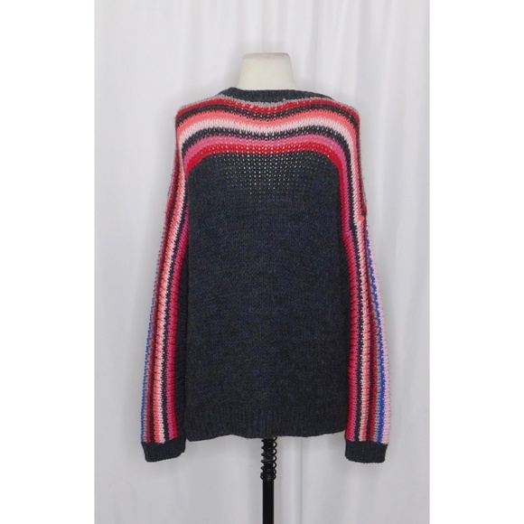 XIRENA Teton Aprés Ski Sweater Alpaca Gray Colorful Stripes Sporty Apres X-Small - Picture 10 of 15